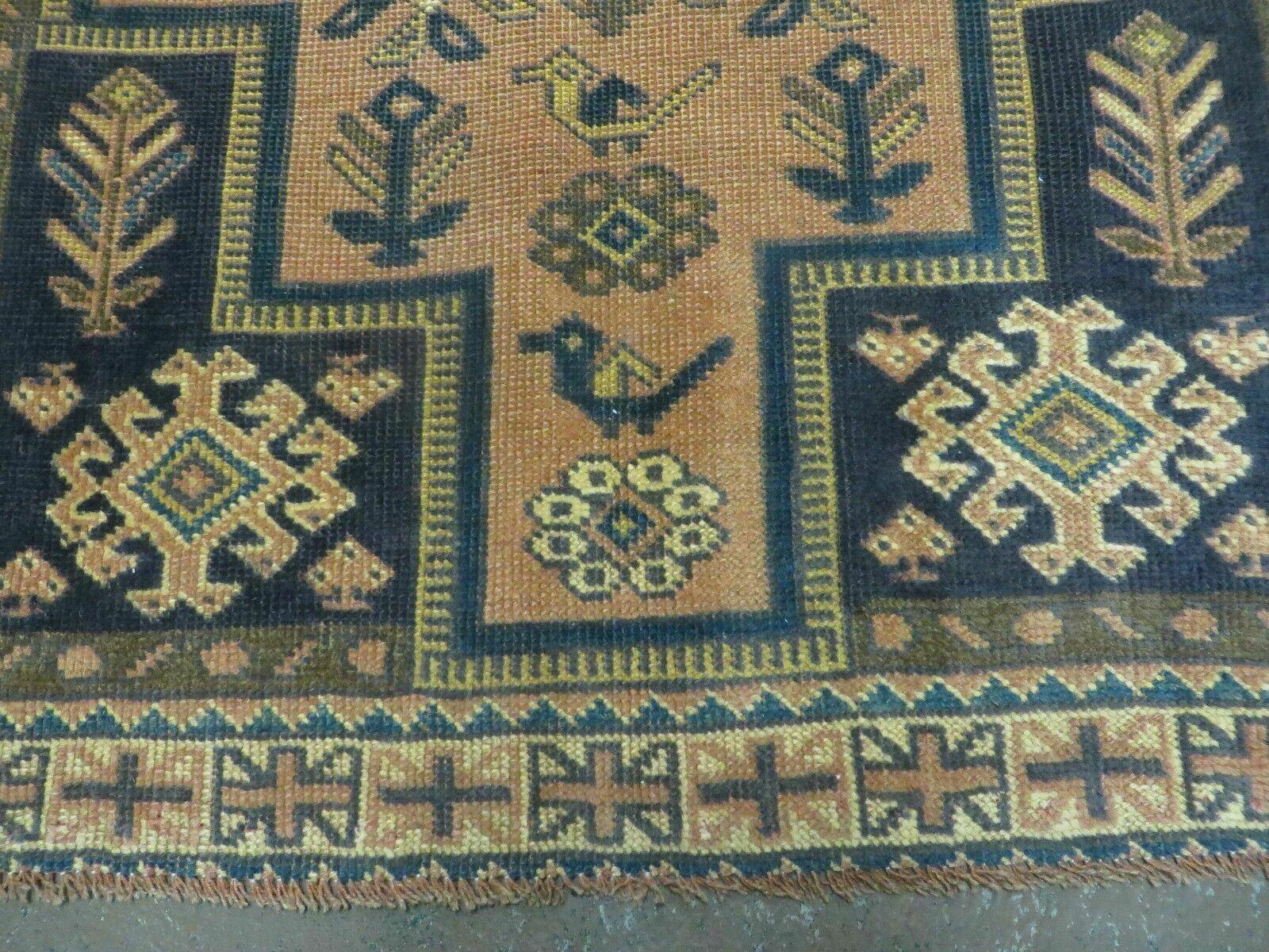 4' X 6' Antique Handmade Turkish Anatolian Wool Rug Camel Vegetable Dyes