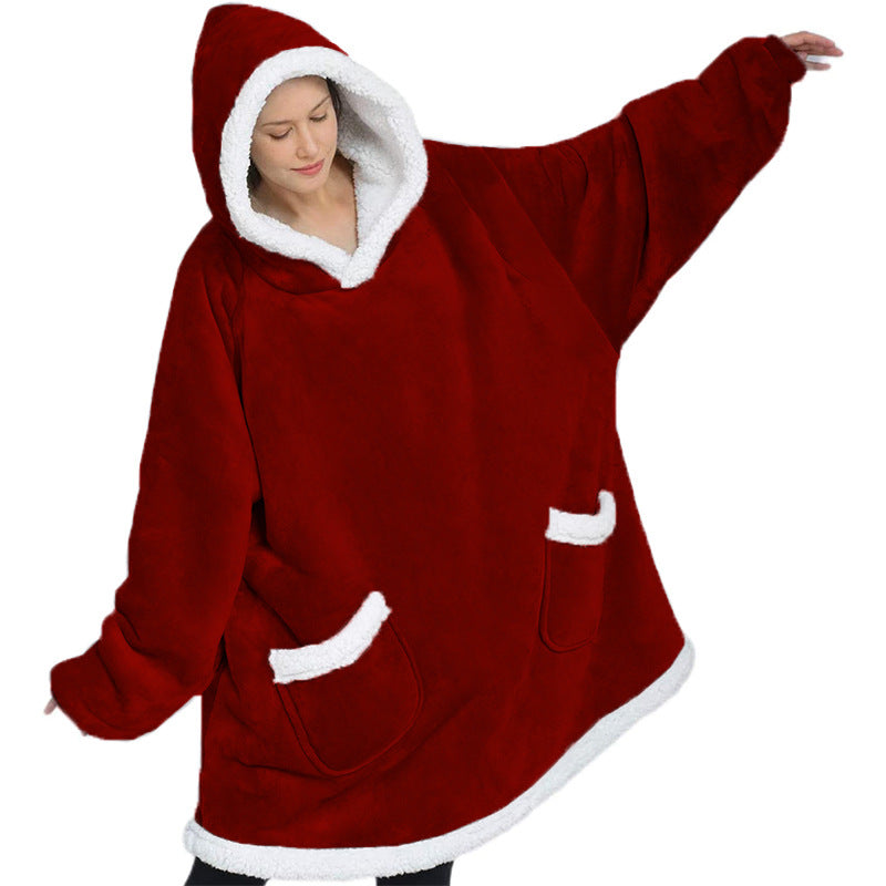 Modern Oversized Hoodie Blanket With Sleeves Sweatshirt Woman Fleece Hoody Women Pocket Female Hooded Oversized Hoodie Blanket Fleece Warm Cozy Blanket for Women One Size Fits All Men Women