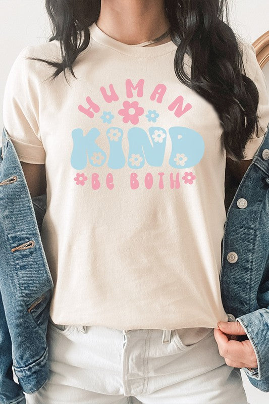 Human Kind Be Both Spring Floral Graphic Tee T-Shirt