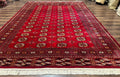 Red Turkoman Bokhara Rug 8x11, Pakistani Turkmen Carpet, Vintage Traditional Area Rug