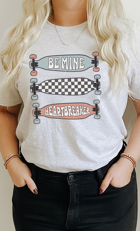 Be Mine Heartbreaker Skateboard Graphic Tee T-Shirt