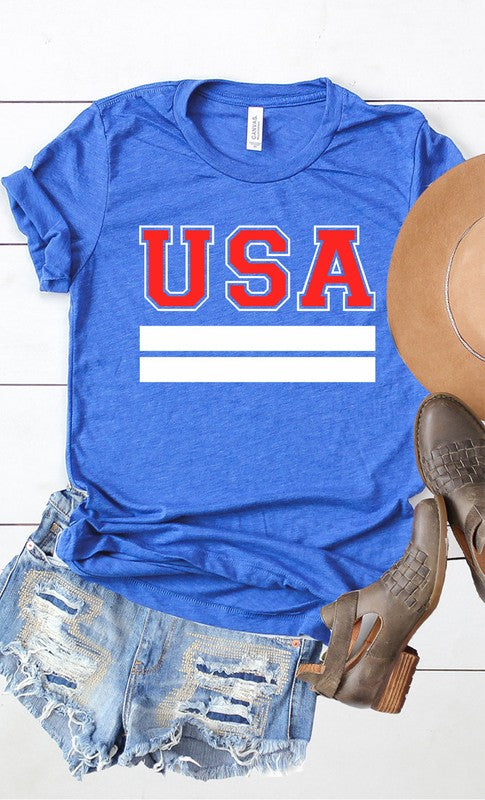 Retro Varsity USA Plus Size Graphic Tee T-Shirt