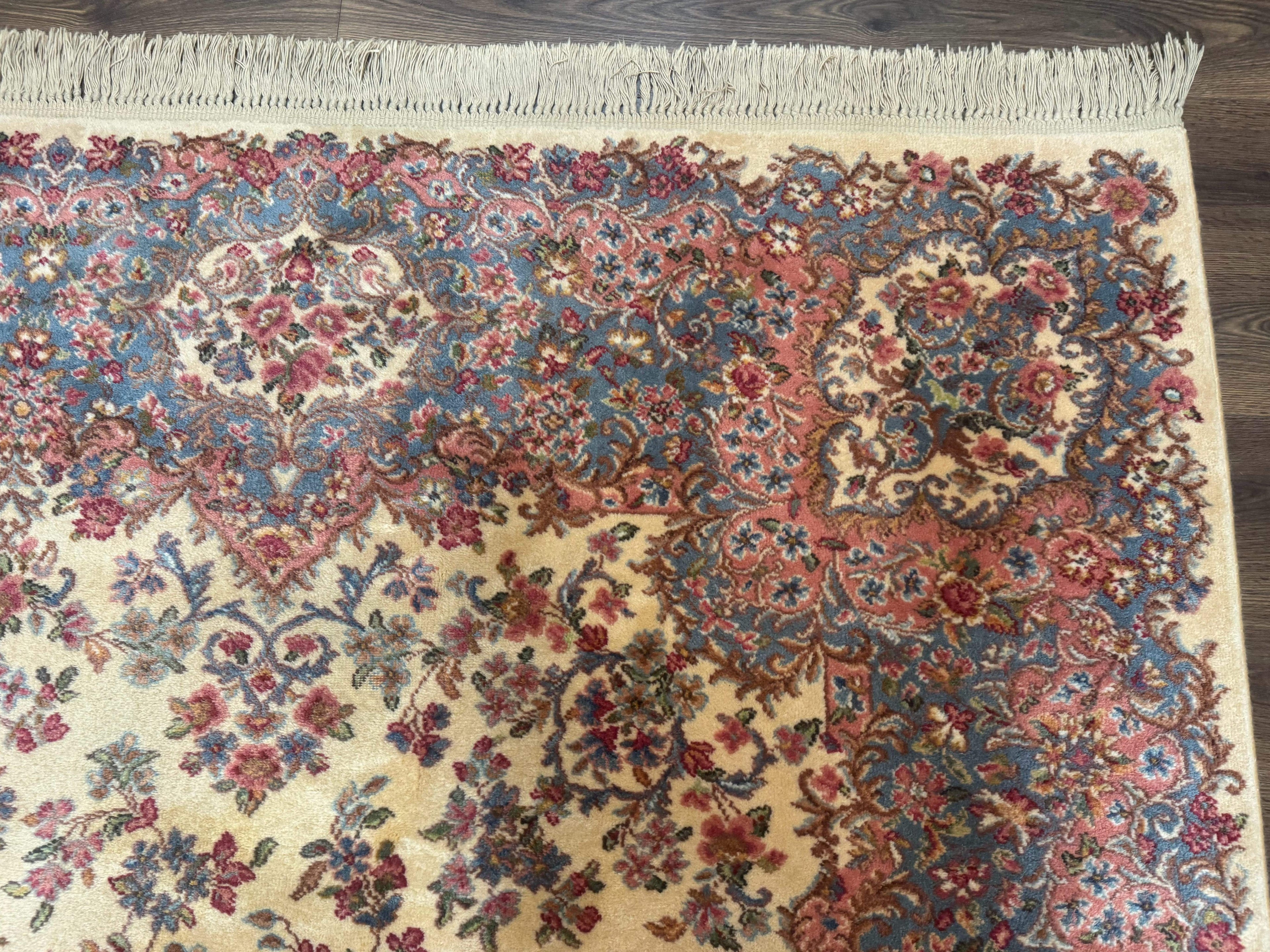 8.8 x 10.6 Karastan Kirman Rug #788, Wool Vintage Discontinued Floral Carpet