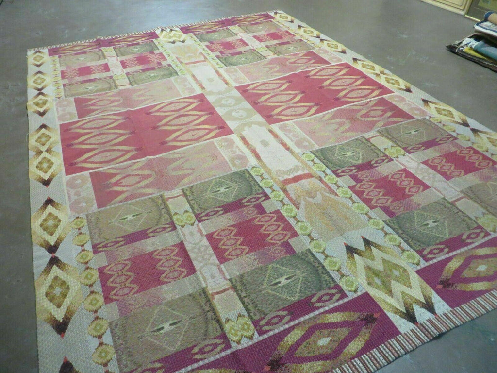 7' X 10' Michaelian & Kohlberg Handmade Aubusson Design Needlepoint Rug Rare