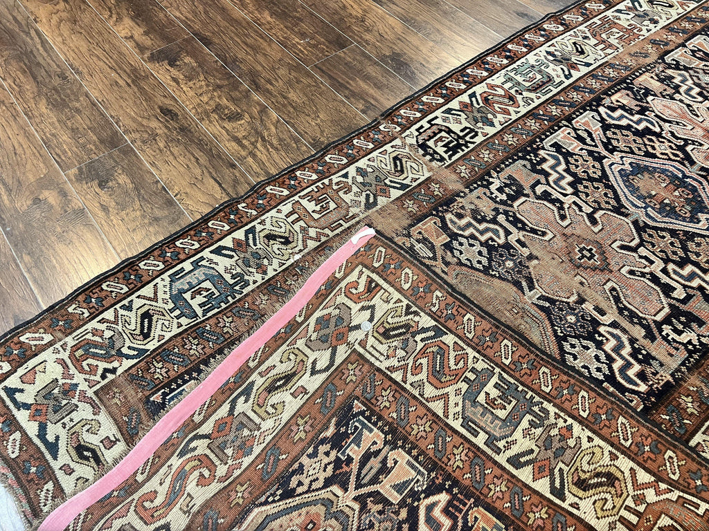 Antique Persian Tribal Runner Rug 4.6 x 9.8, Kurdish Runner, Rug for Hallway or Kitchen, 1920s Carpet, Wool Handmade Rug