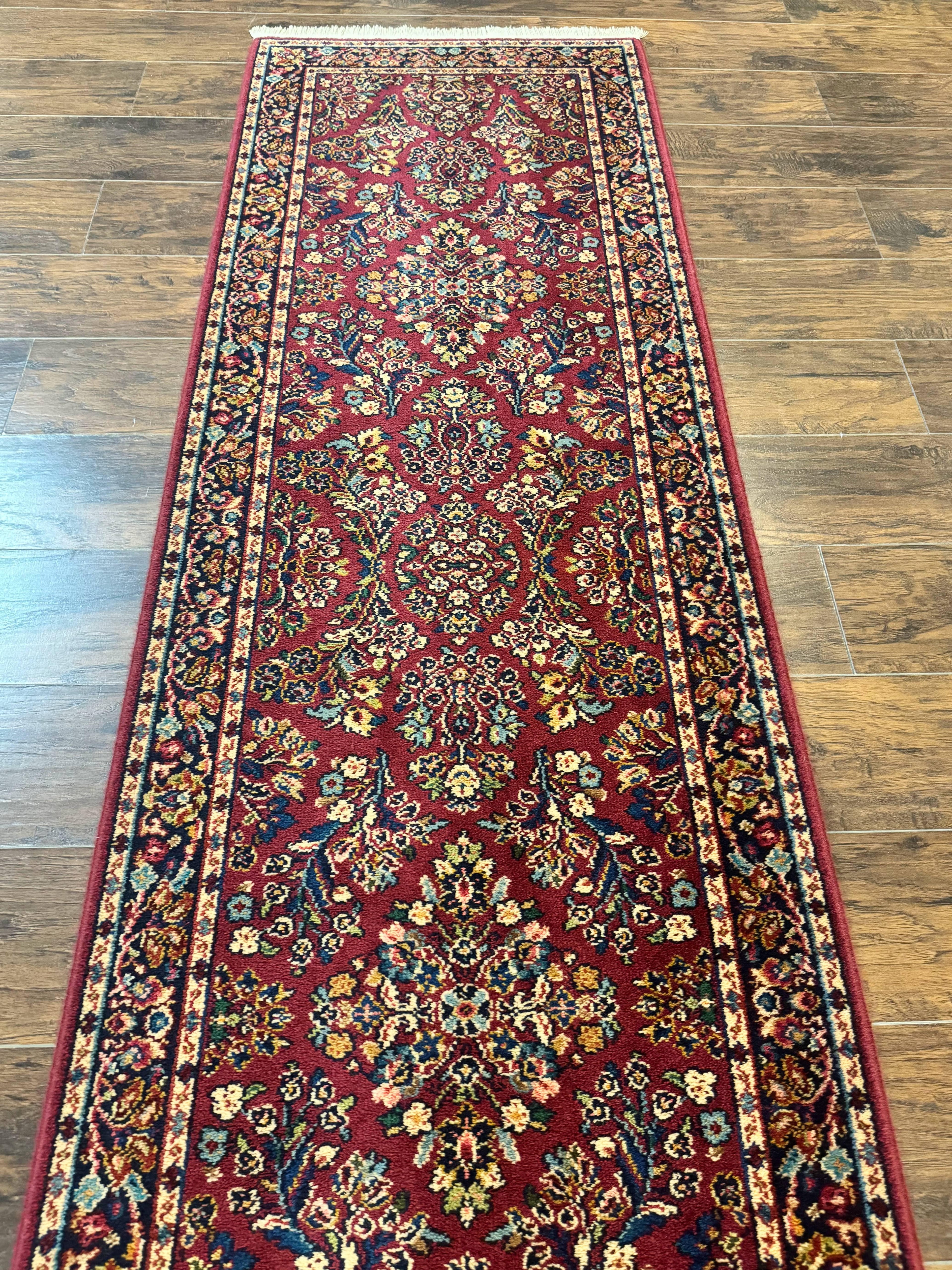 Karastan Runner Rug 2.6 x 8.6, Red Sarouk #785, Original 700 Series, Wool Karastan Runner Rug, Rare