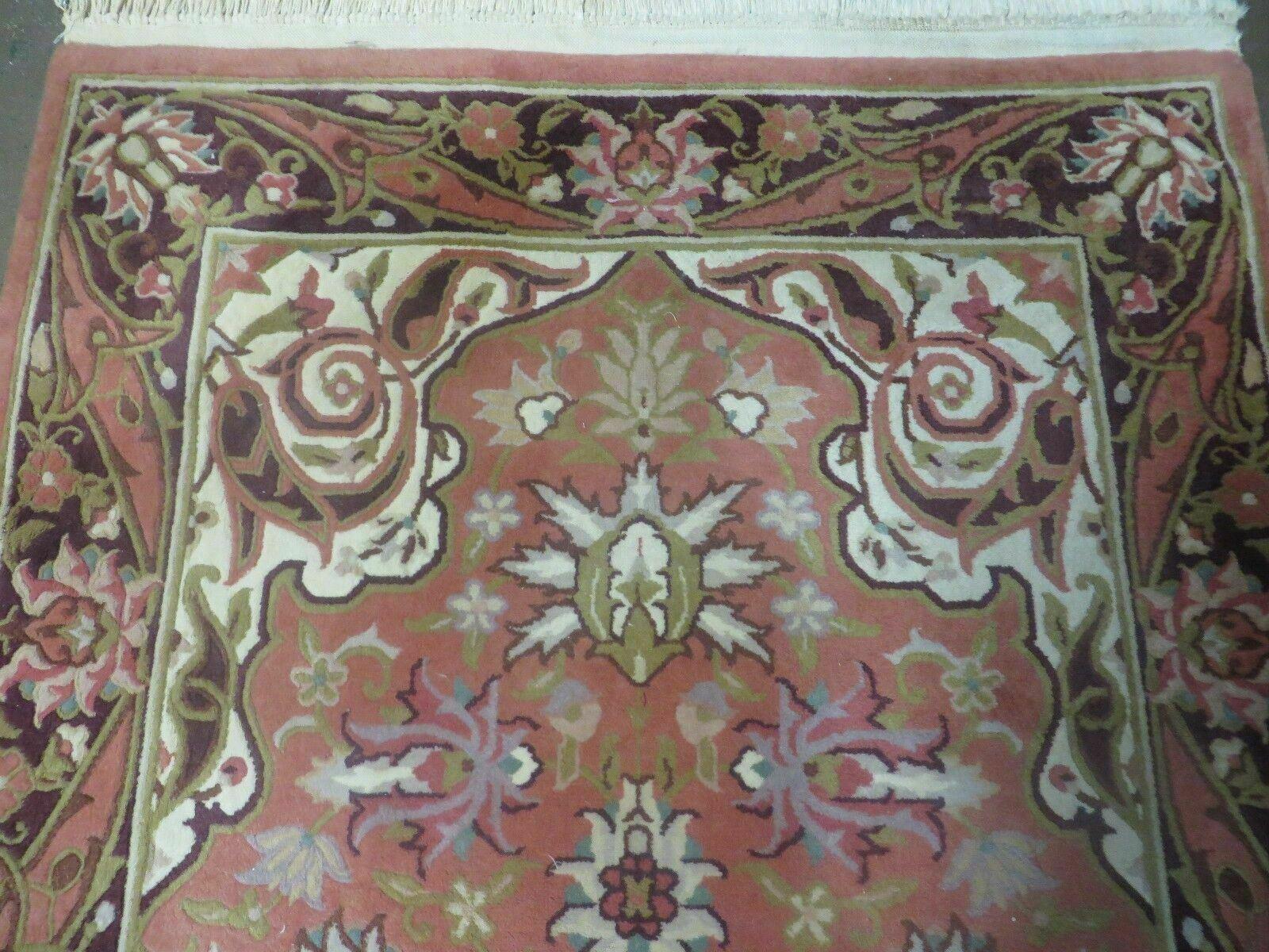 Chinese Wool Rug 3x5 Vintage Handmade Oriental Carpet Floral Medallion