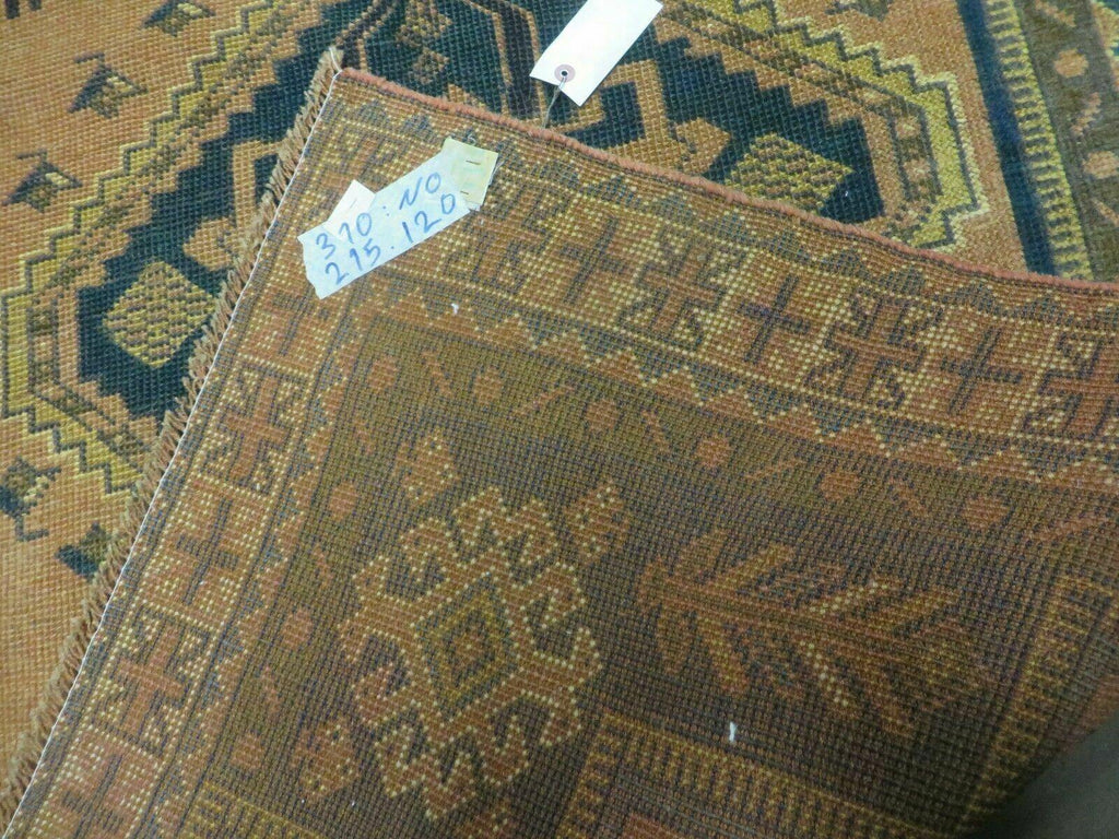 4' X 6' Antique Handmade Turkish Anatolian Wool Rug Camel Vegetable Dyes