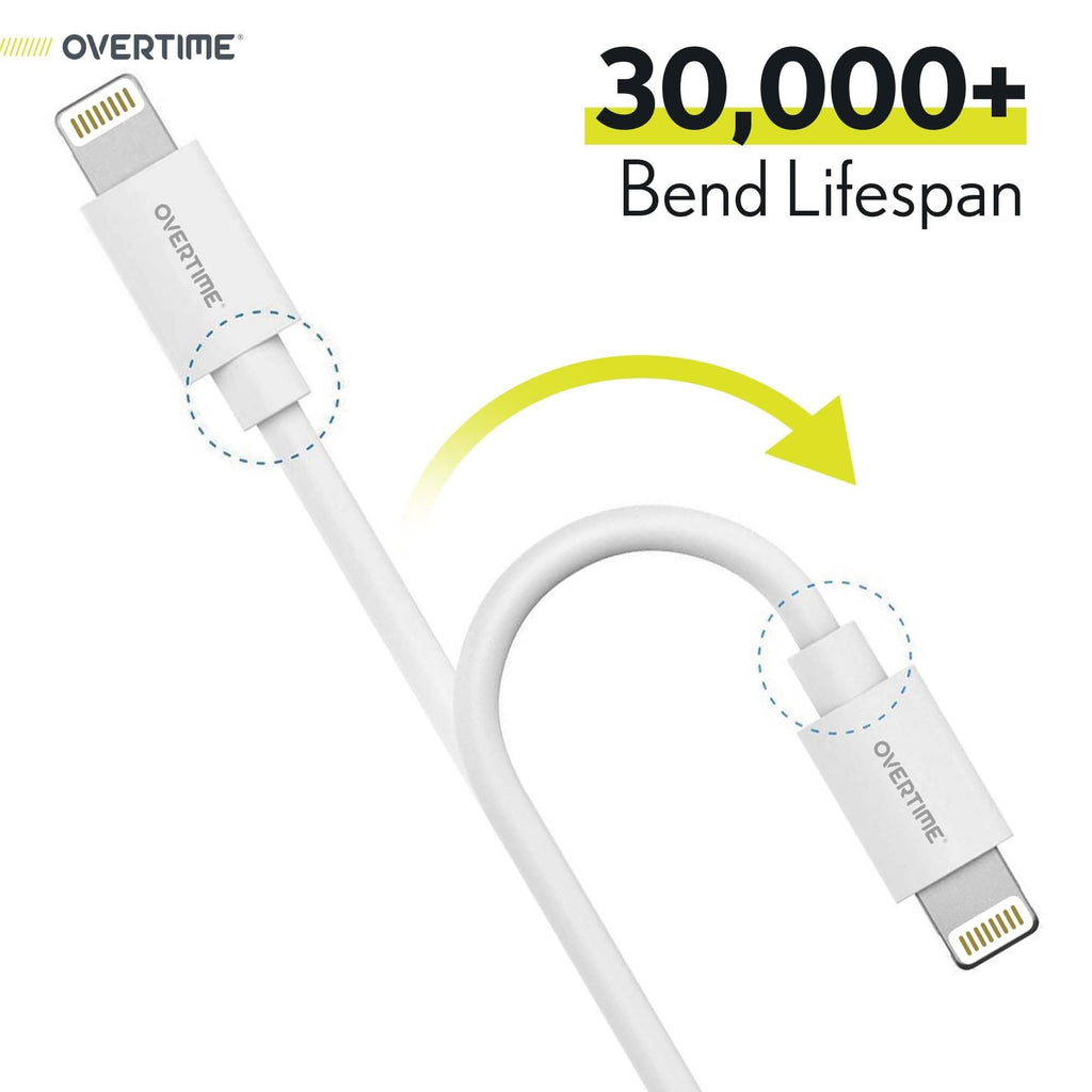 6Ft Overtime Apple MFI Certified Lightning To USB Cable, Phone Charger and Sync Cable