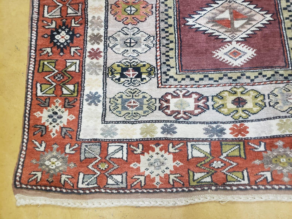 4x8 Turkish Rug - Turkish Oriental Carpet - Tribal Rug - Talesh Rug - Hand Knotted Wool Area Rug 4' 4" x 7' 6" Bedroom Rug Vintage