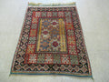 Vintage Moroccan Rug 4x5 ft, Bronze Red Black, Geometric Stars, High Quality Moroccan Carpet, Berber Rug, Handmade Wool Area Rug, Unique Rug
