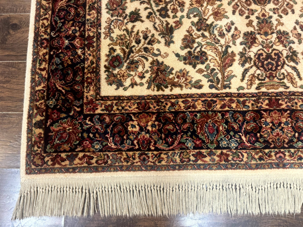 Karastan Rug 5.9 x 9, Ivory Sarouk #760, Wool Pile, Original 700 Series, Vintage