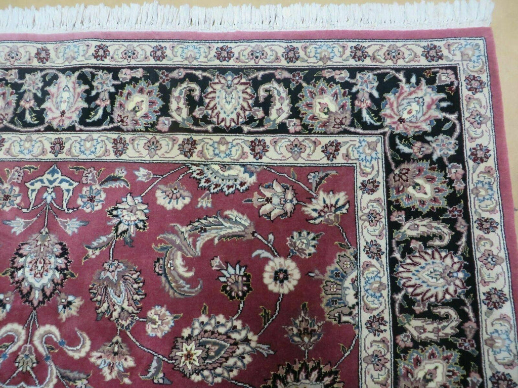 6' X 9' Vintage Handmade Fine India Floral Oriental Silk Accent Wool Rug Carpet