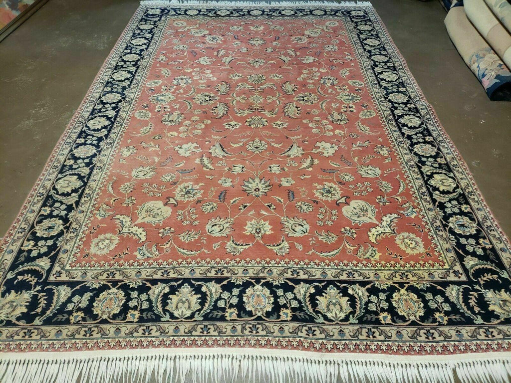 6' X 9' Vintage Fine Oriental Floral Handmade Wool Rug Vegetable Dyes Red Nice