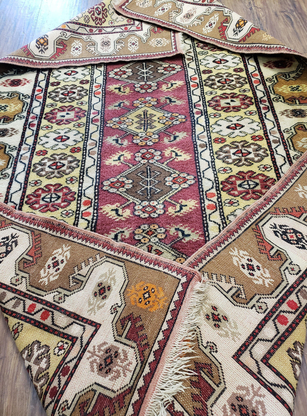 Turkish Caucasian Rug 4x7, Wool Turkish Talish Carpet, Geometric Rug