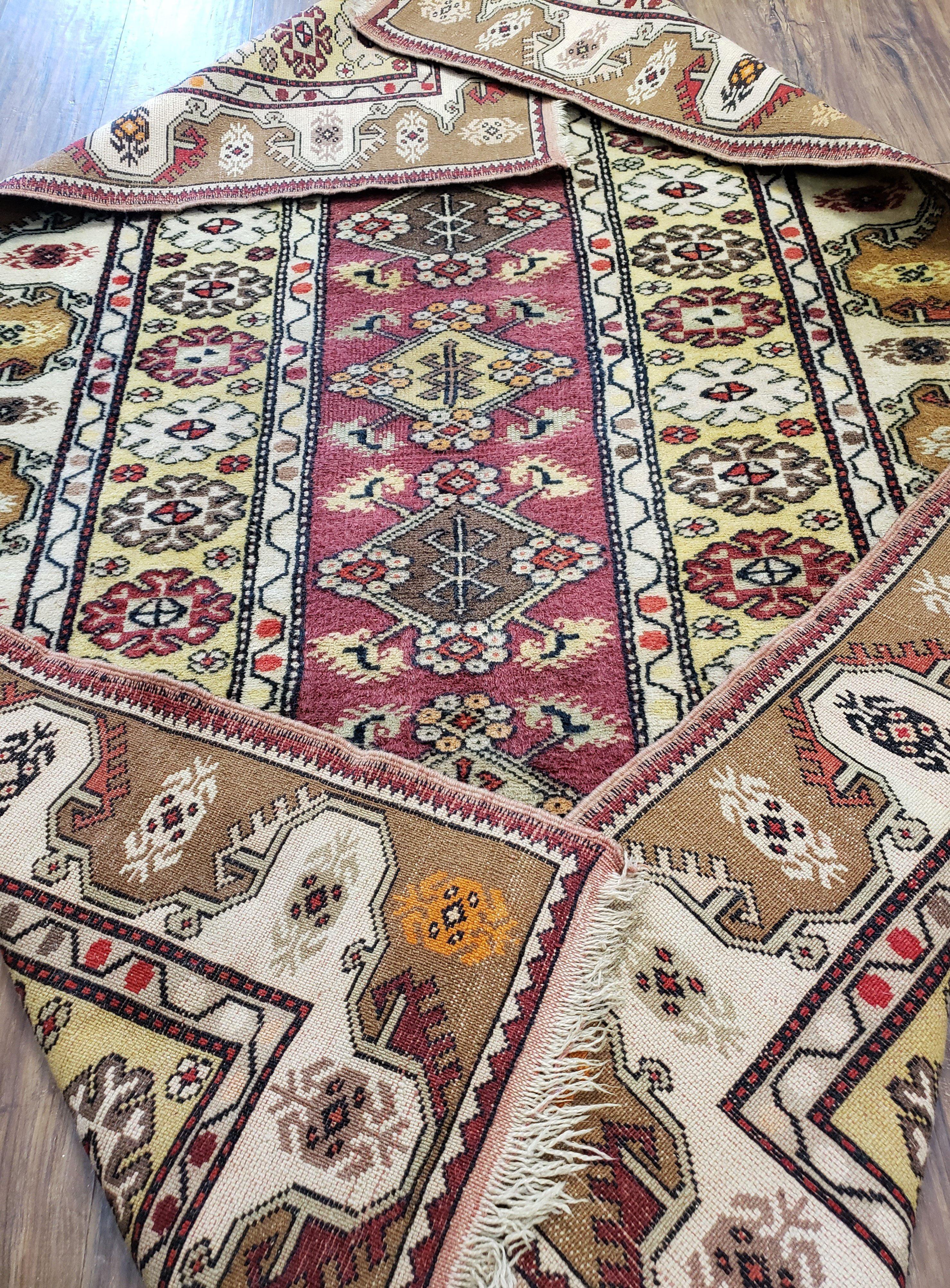 Turkish Caucasian Rug 4x7, Wool Turkish Talish Carpet, Geometric Rug