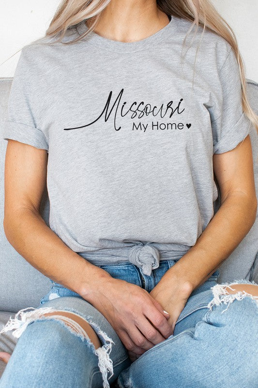 Missouri My Home Heart State Graphic Tee T-Shirt