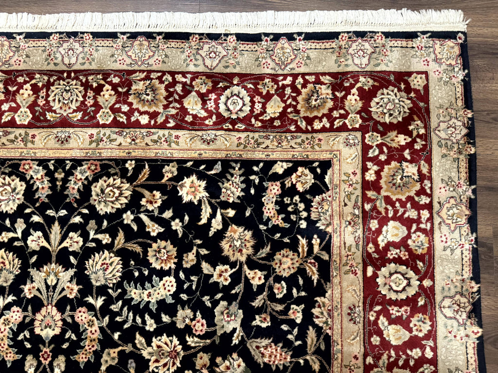 Sino Persian Rug 8x10, Black and Red, Floral Allover