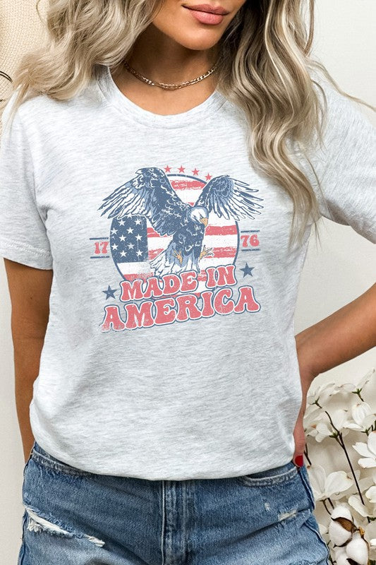 Retro Made In American 1776 Eagle Graphic Tee T-Shirt