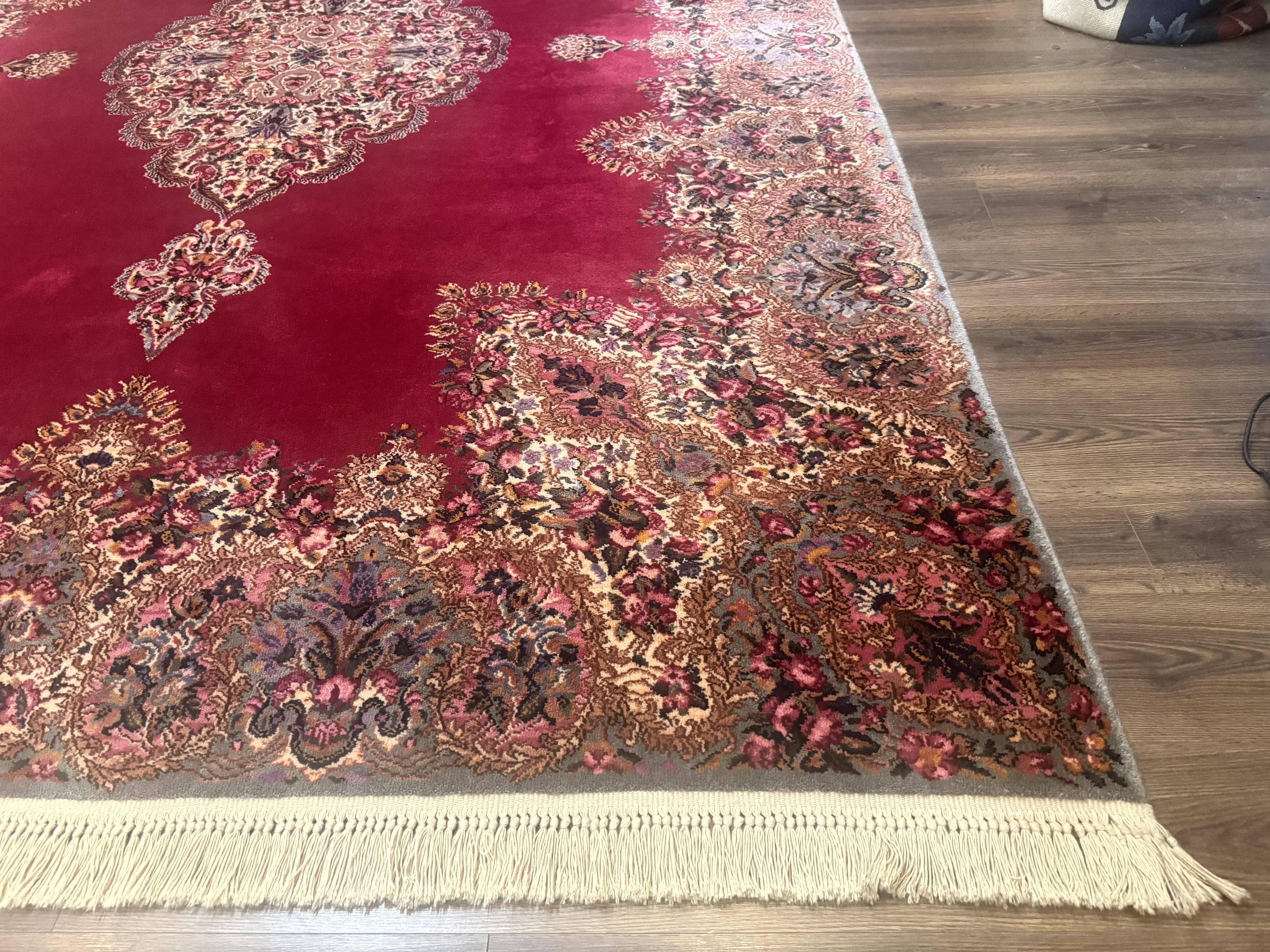 Karastan Rug 8.8 x12 Red Kirman #762, Original 700 Series, Vintage Karastan Carpet, Discontinued Karastan Rug, Karastan Wool Area Rug