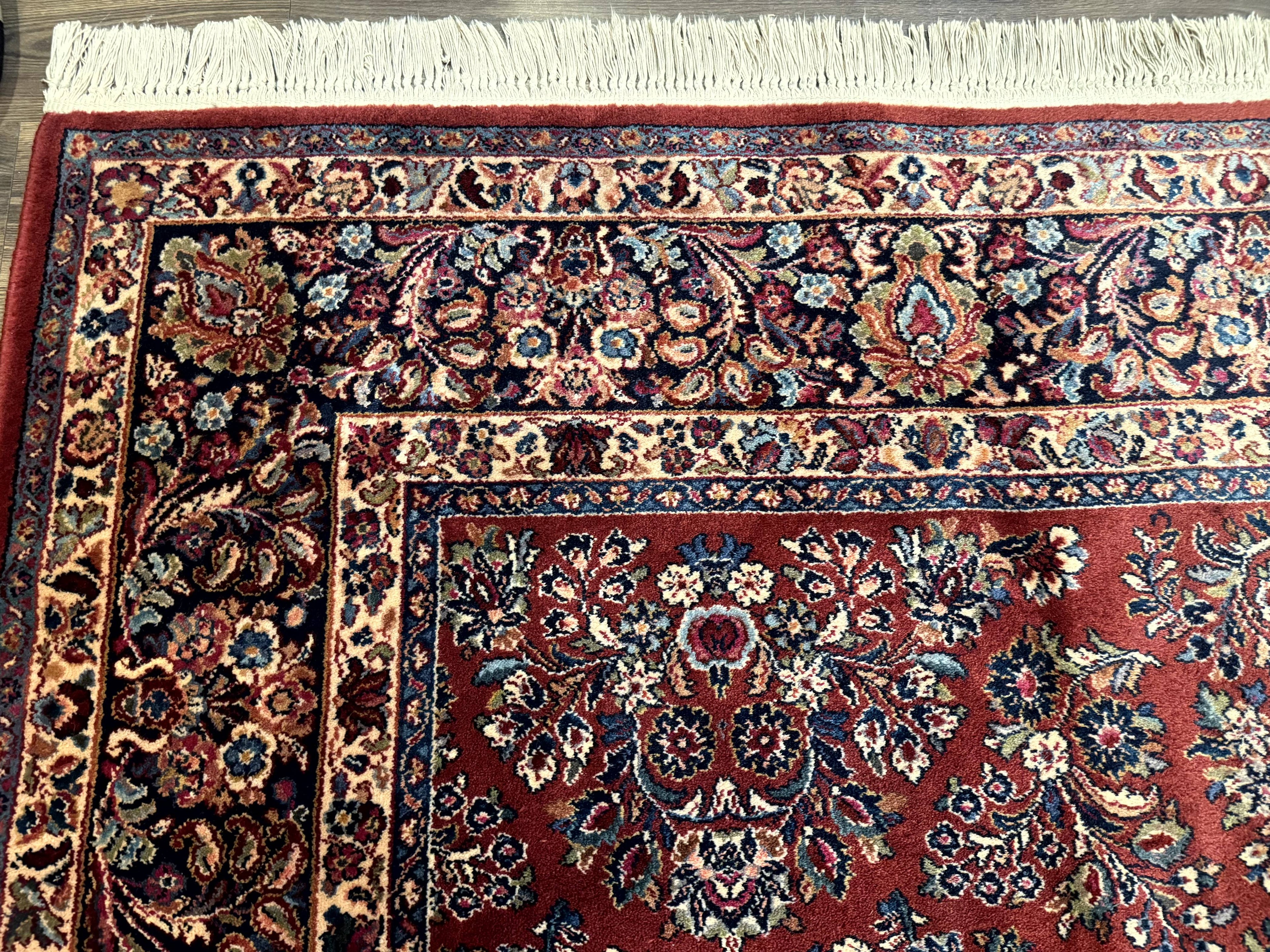 Karastan Rug 10x14, Red Sarouk #785, Wool Original 700 Series