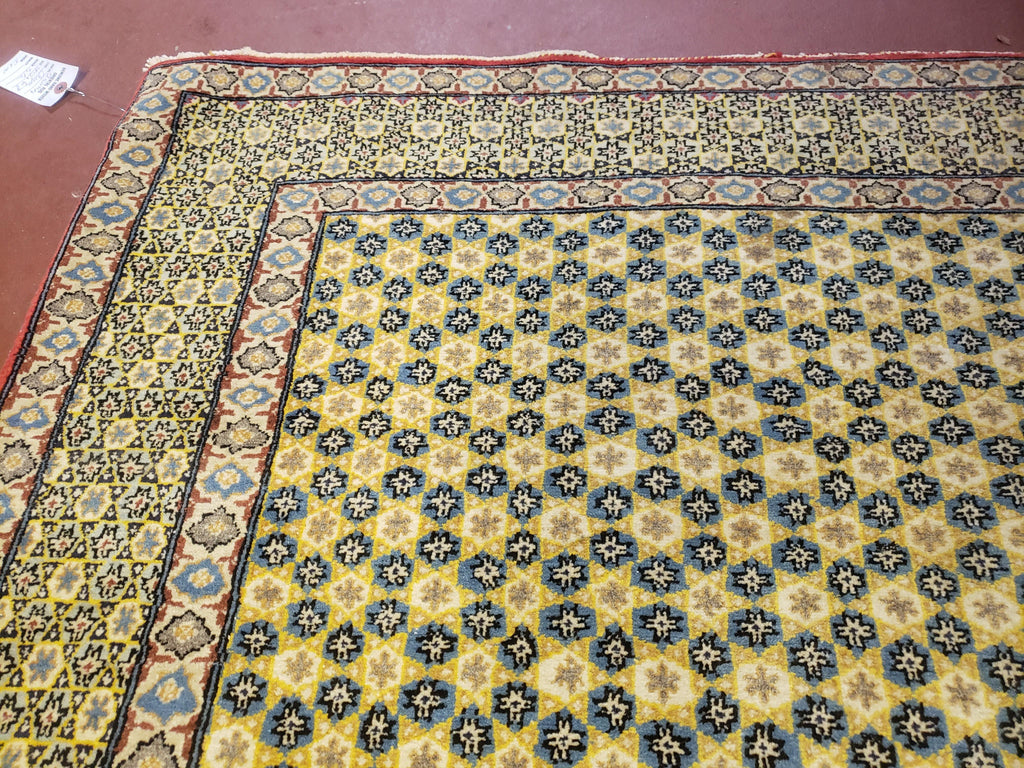 5x7 Authentic Handmade Rug Star Of David Wool Rug Green Rug Gold Rug 4x6 Rug
