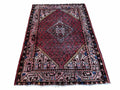 4x6 Antique Rug Handmade Wool Rug Organic Dyes Red Ivory Red Tribal Rug Boho Rug