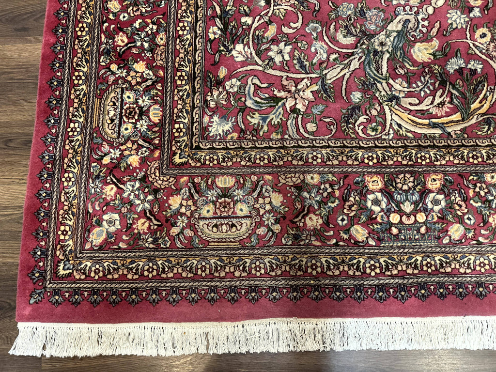 Sino Persian Rug 9x12, Fine 290 KPSI, Rose-Red, Floral Allover