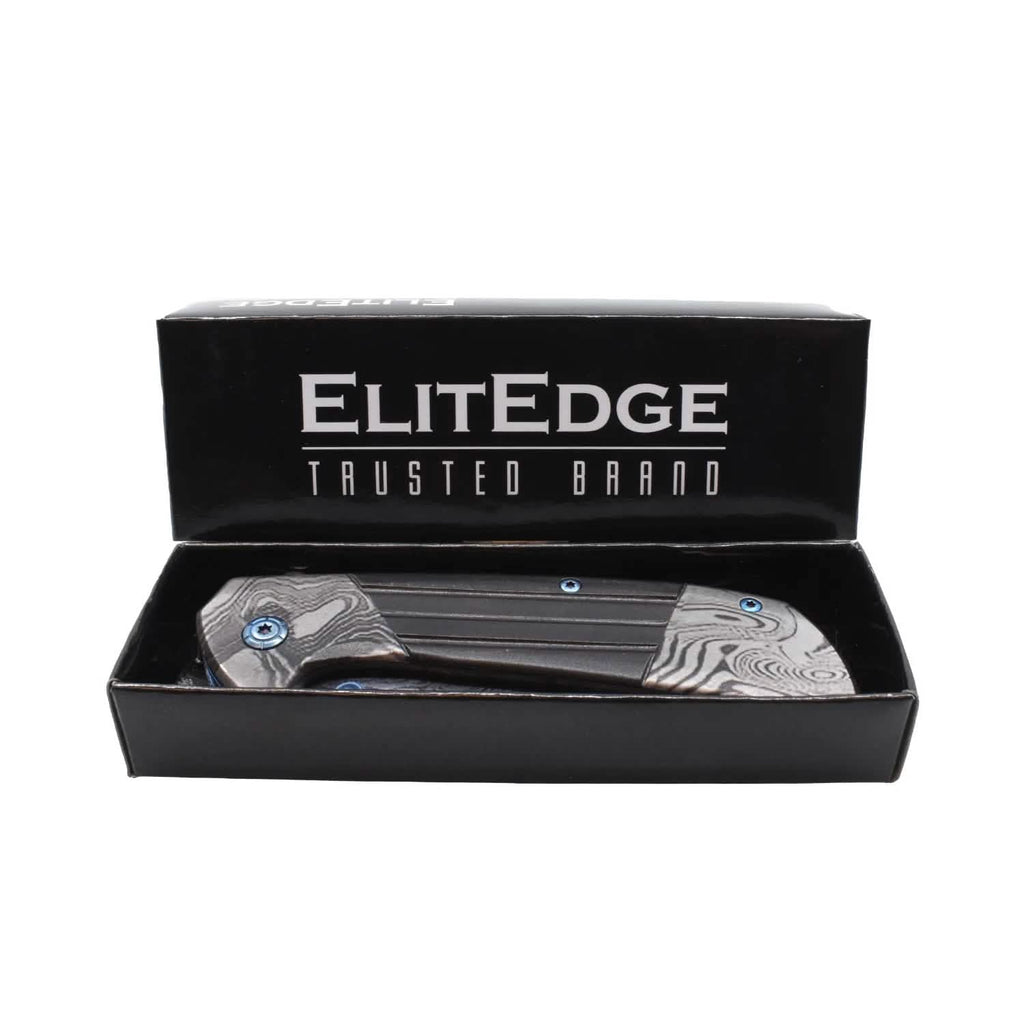 7.75" Titanium & Damascus Folding Knife