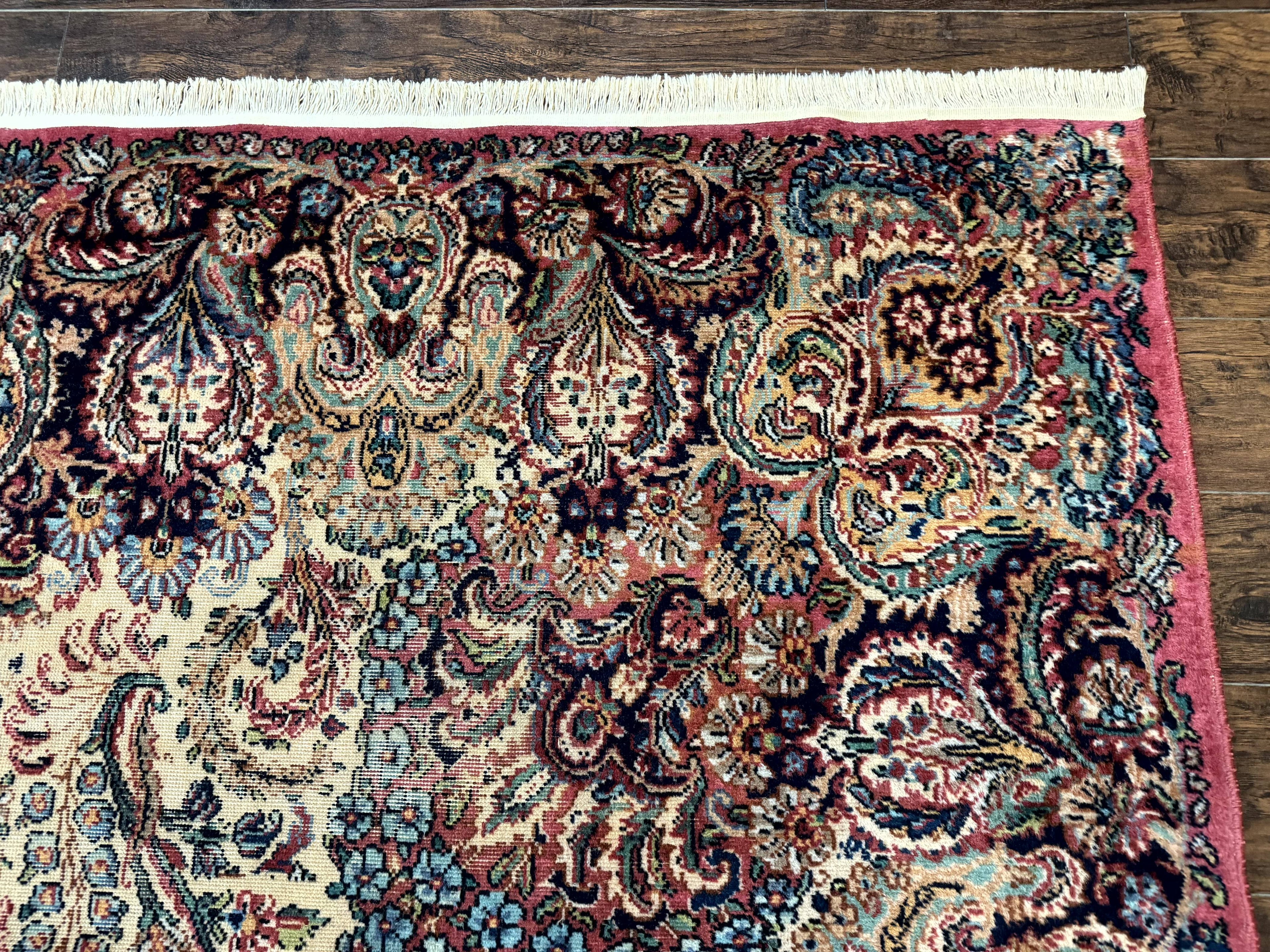 Antique Karastan Kirman Rug 8.8 x 12, Imperial Karastan #1427, Ivory Kirman