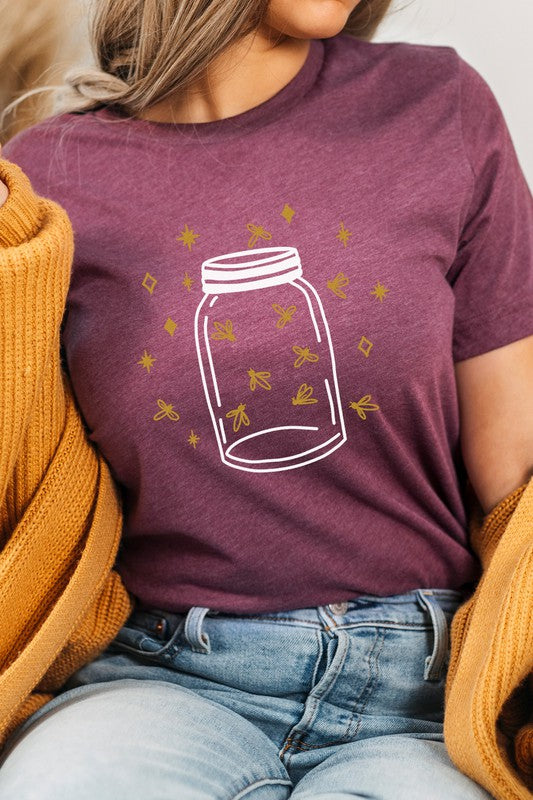 Fireflies in a Jar Glow Summer Nights Graphic Tee T-Shirt