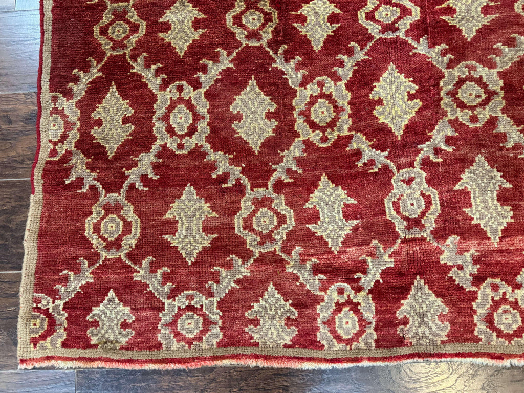 Modern Turkish Oushak Rug 5x8, Brick Red
