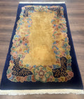 Chinese Wool Rug 3x5, Vintage Carpet, Handmade