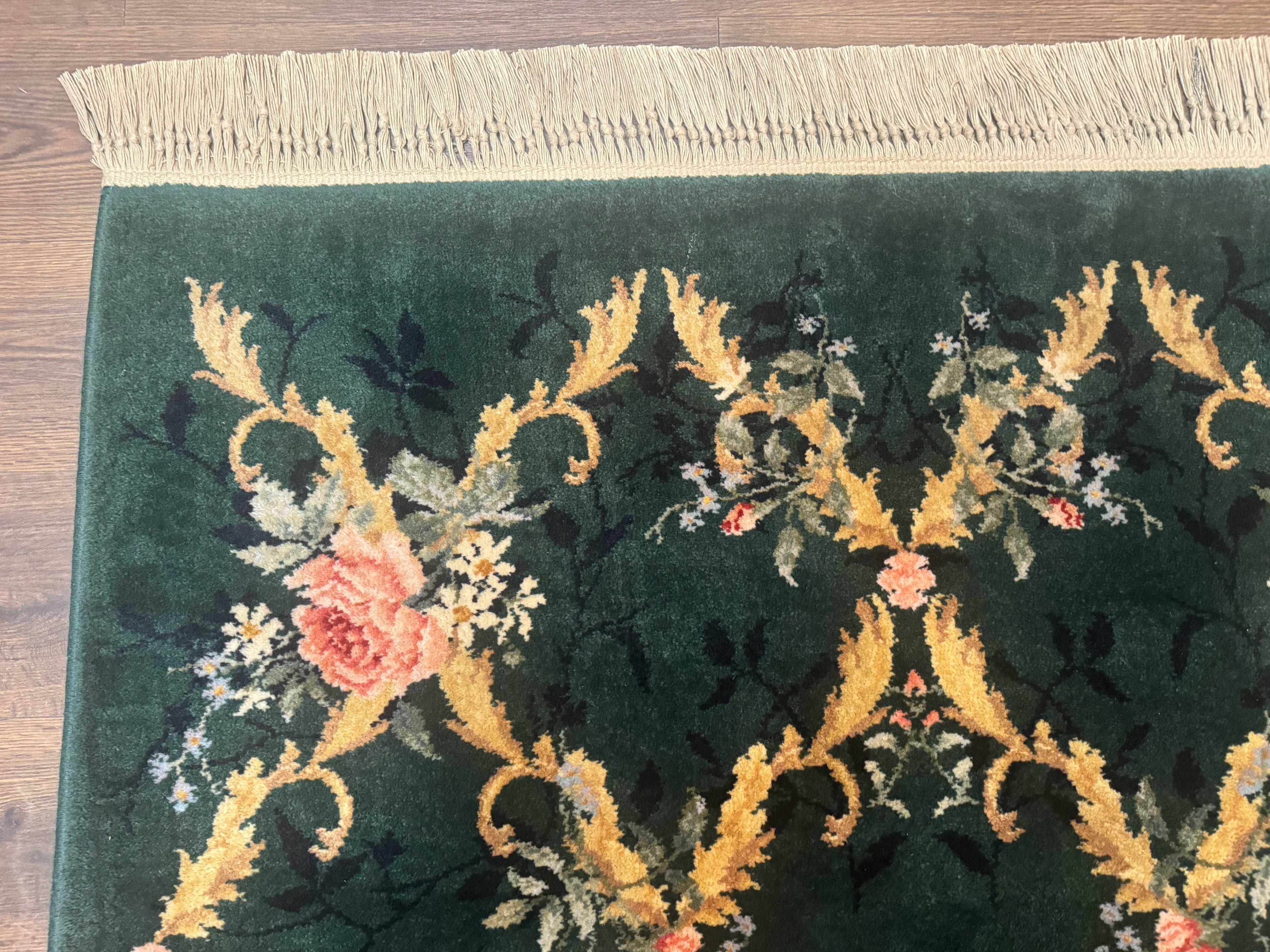 Karastan Garden of Eden Rug 4x6, Green Savonnerie 509/1733, Original Discontinued Vintage Karastan Carpet