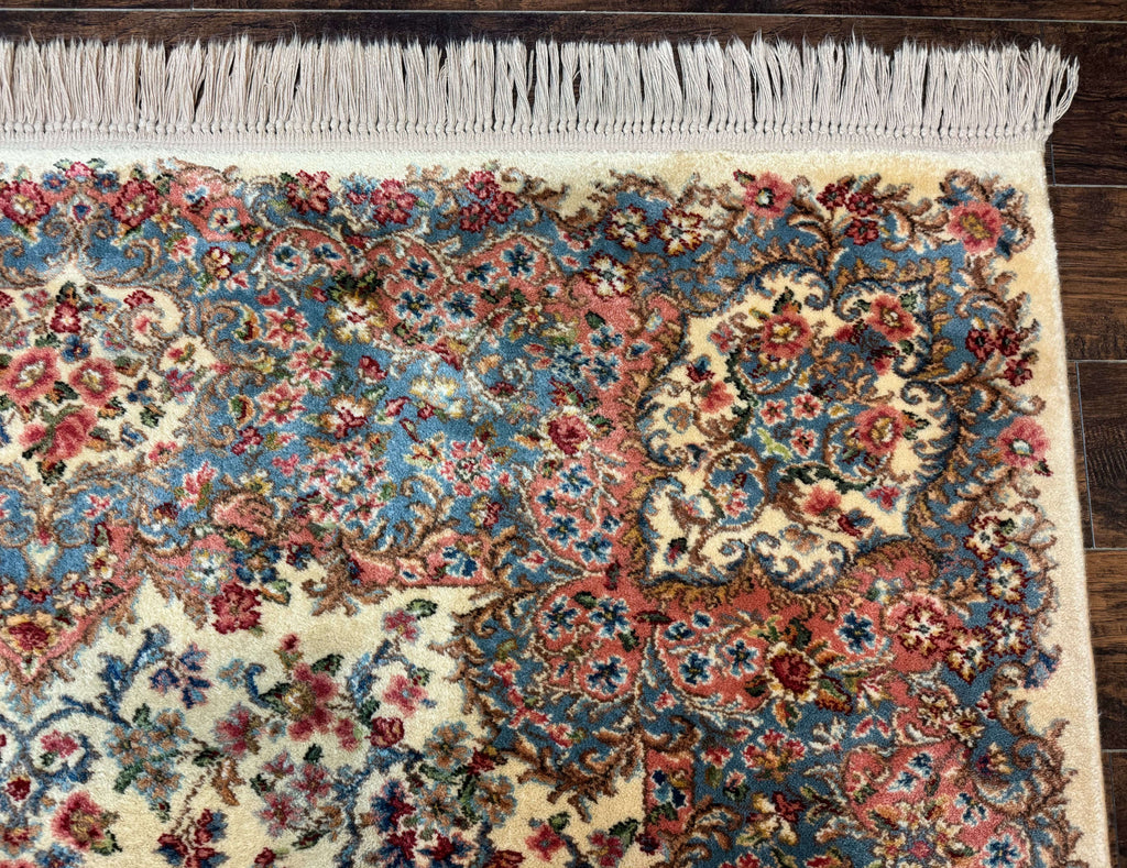 8.8 x 12 Karastan Rug #788 Ivory Kirman, Wool Vintage Original 700 Series