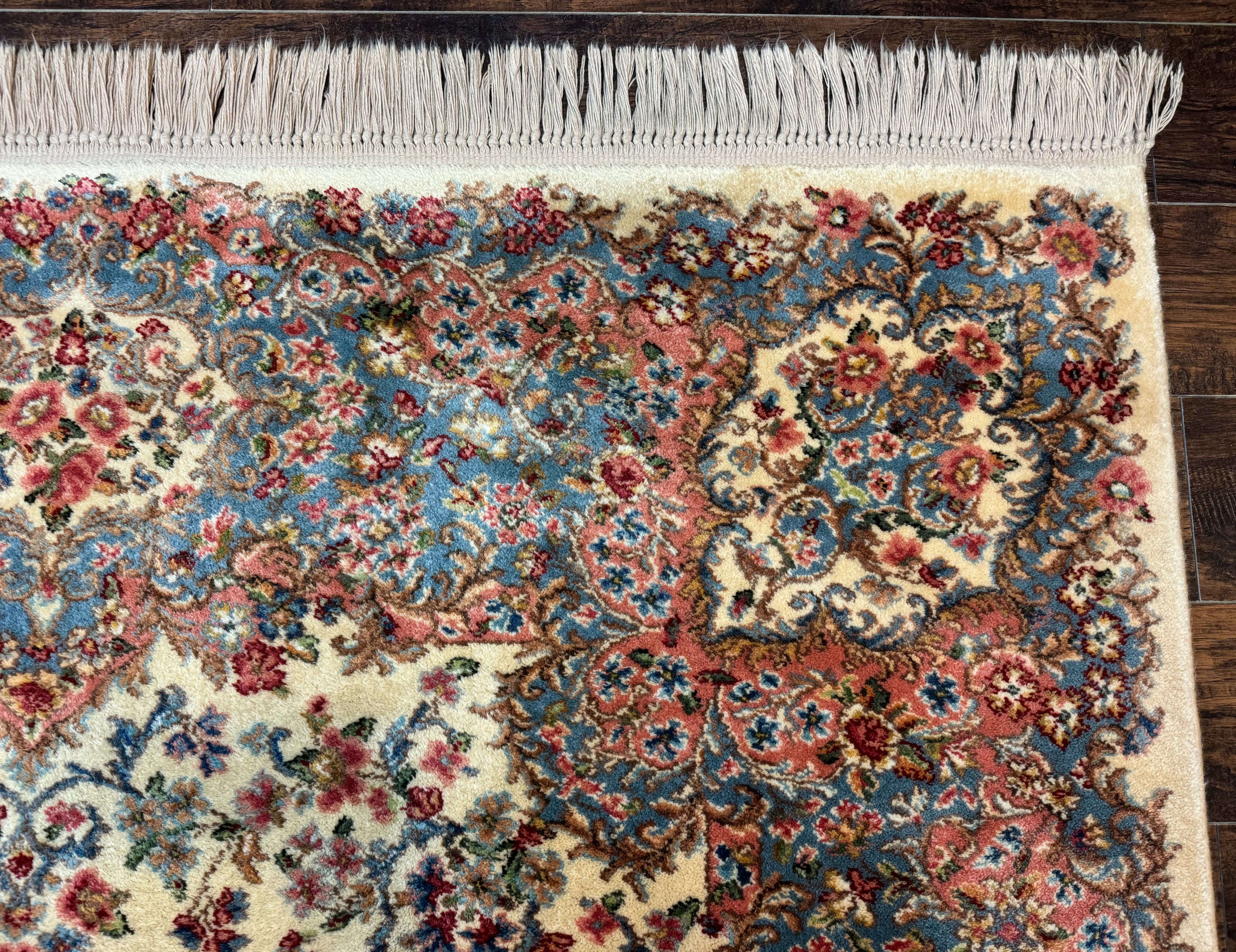 8.8 x 12 Karastan Rug #788 Ivory Kirman, Wool Vintage Original 700 Series