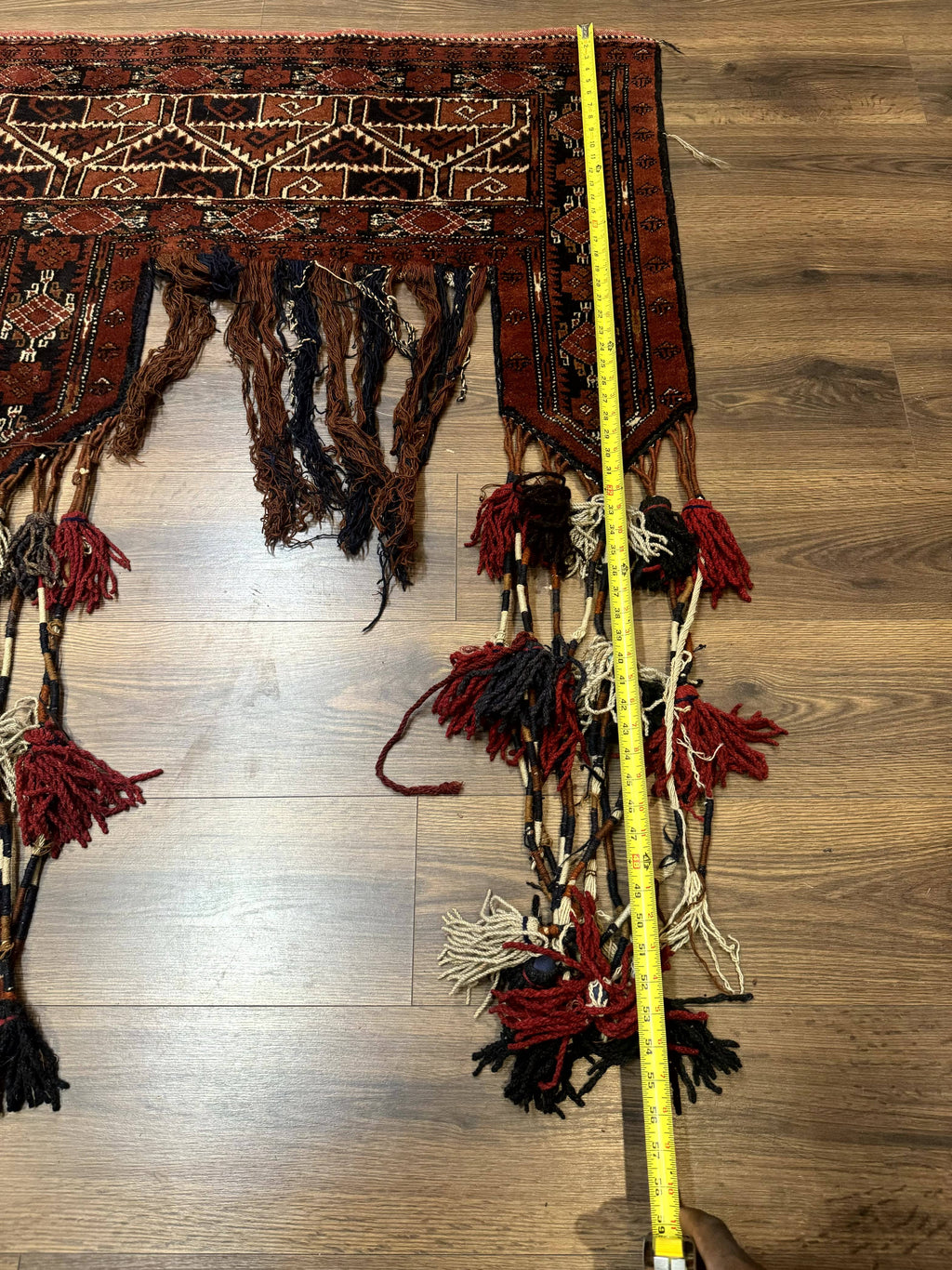 Antique Afghan Beshir Tent Header Textile Rug, Tribal Collectible, Wool