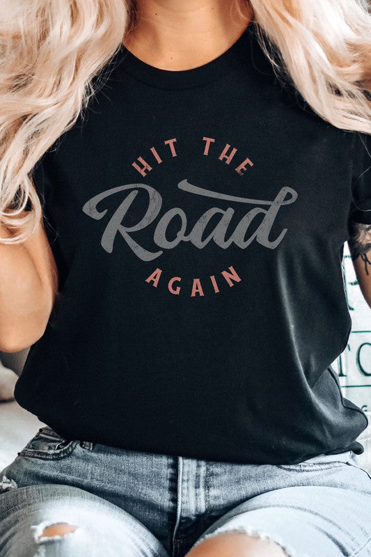 Hit The Road Again Roadtrip Vacation Graphic Tee T-Shirt