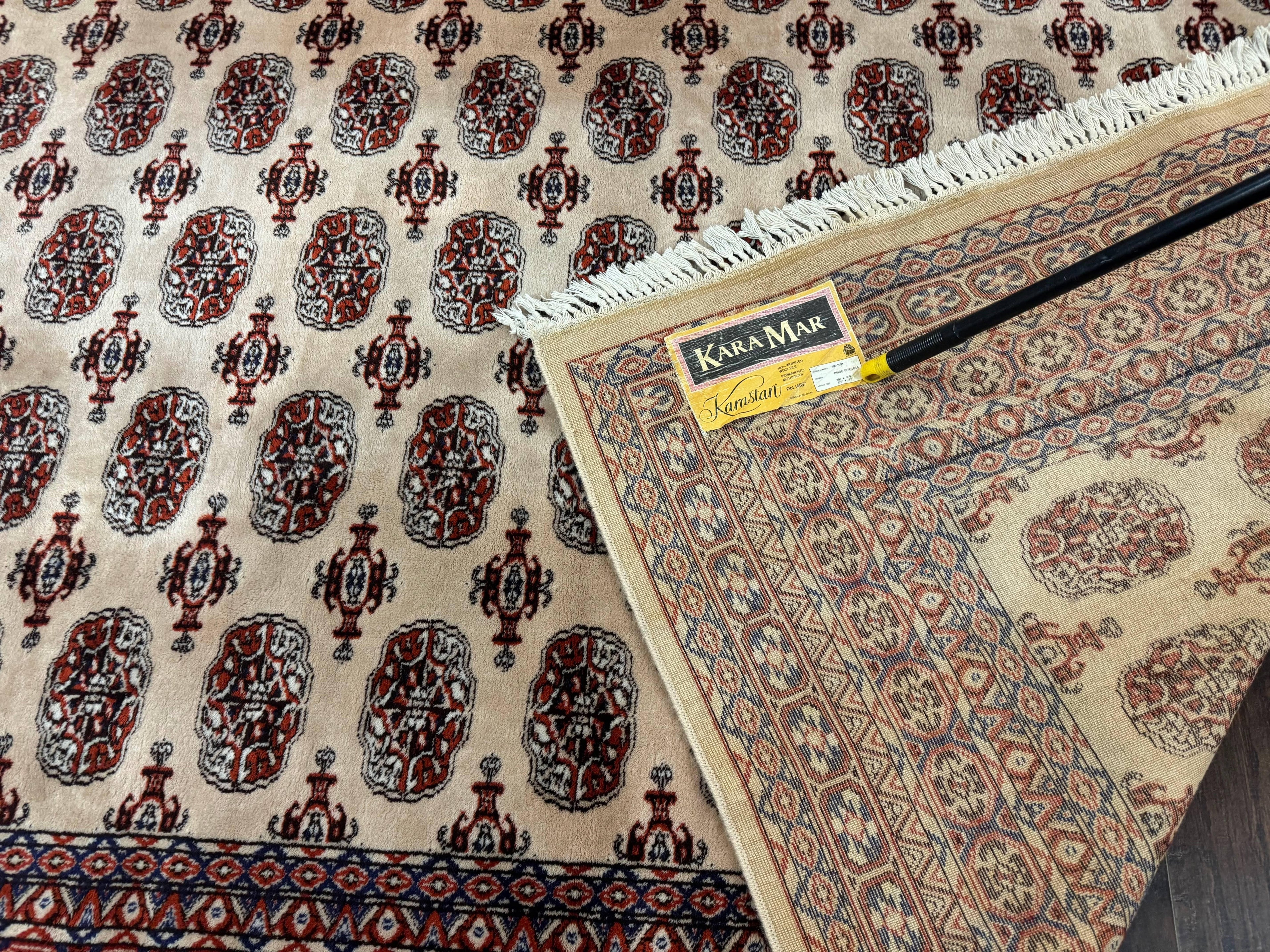 Karastan Rug 8.2 x 11.6 Beige Bokhara, Wool Pile, Vintage Discontinued Karastan Area Rug, Belgium Power Loomed Rug