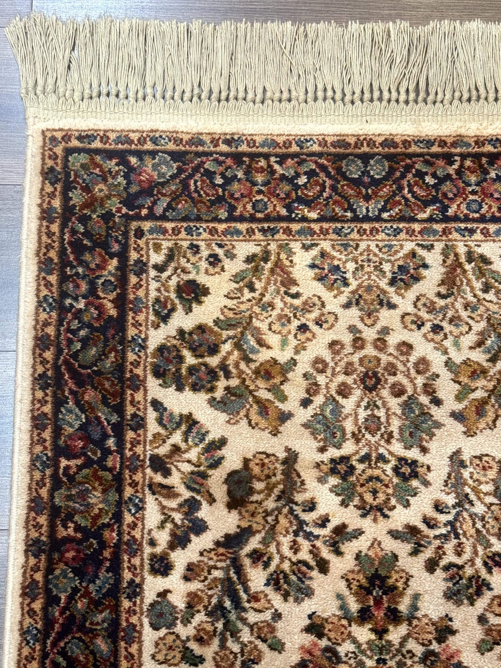 Karastan Rug 2x4, Ivory Sarouk #760, Vintage Wool Small Karastan Carpet, Original 700 Series, Discontinued