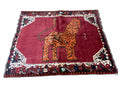 5 X 6 Handmade Rug Zagros Quality Wool Rug Lion Organic Dyes Red Leopard Tribal