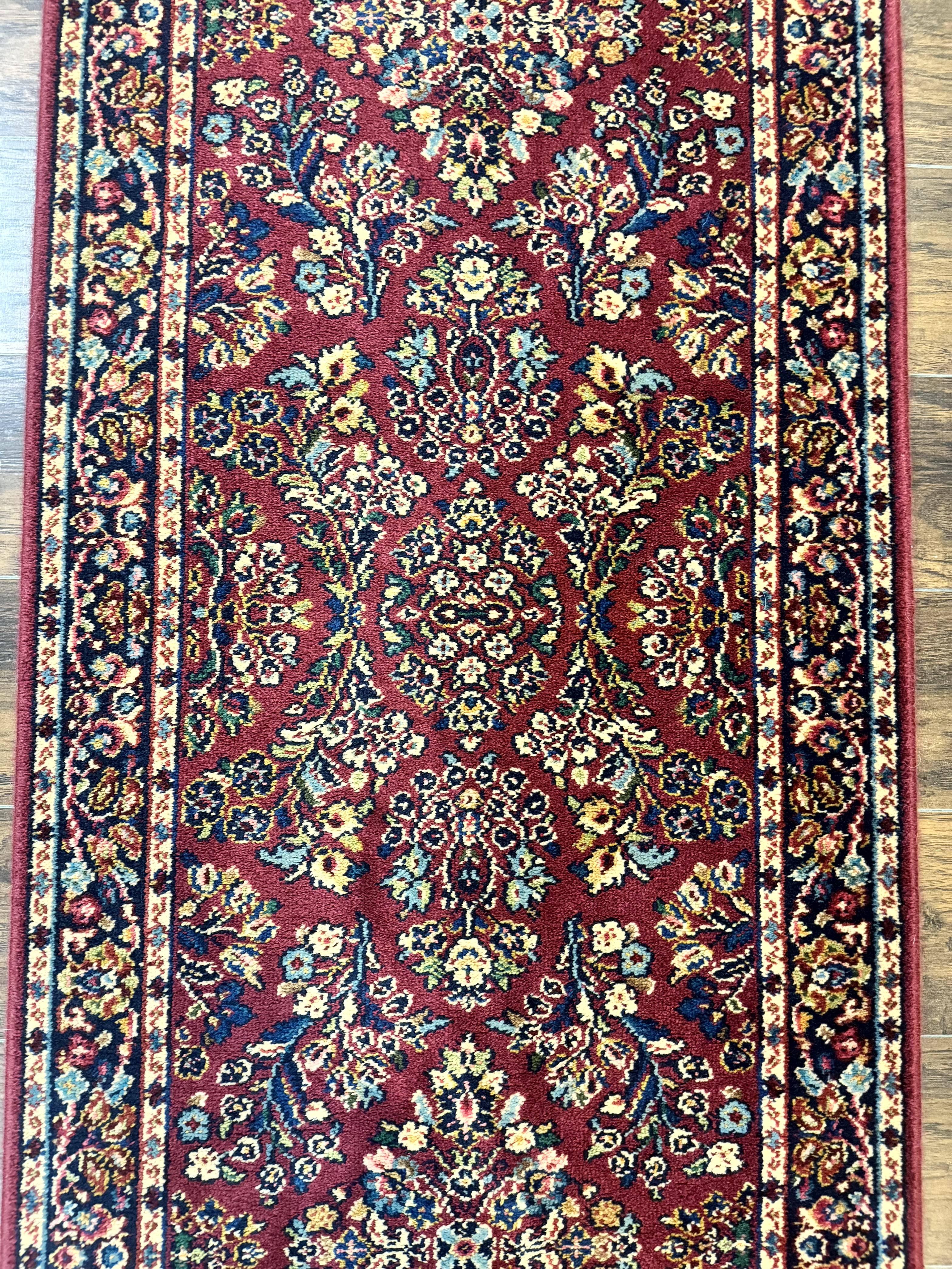 Karastan Runner Rug 2.6 x 8.6, Red Sarouk #785, Original 700 Series, Wool Karastan Runner Rug, Rare