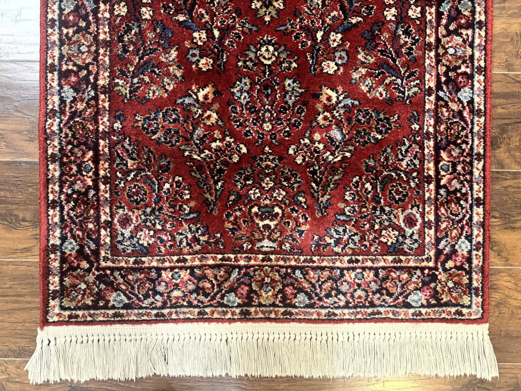 Karastan Rug 3x5 Red Sarouk #785, Karastan Wool Pile Rug, Original 700 Series, Discontinued Vintage Karastan Carpet