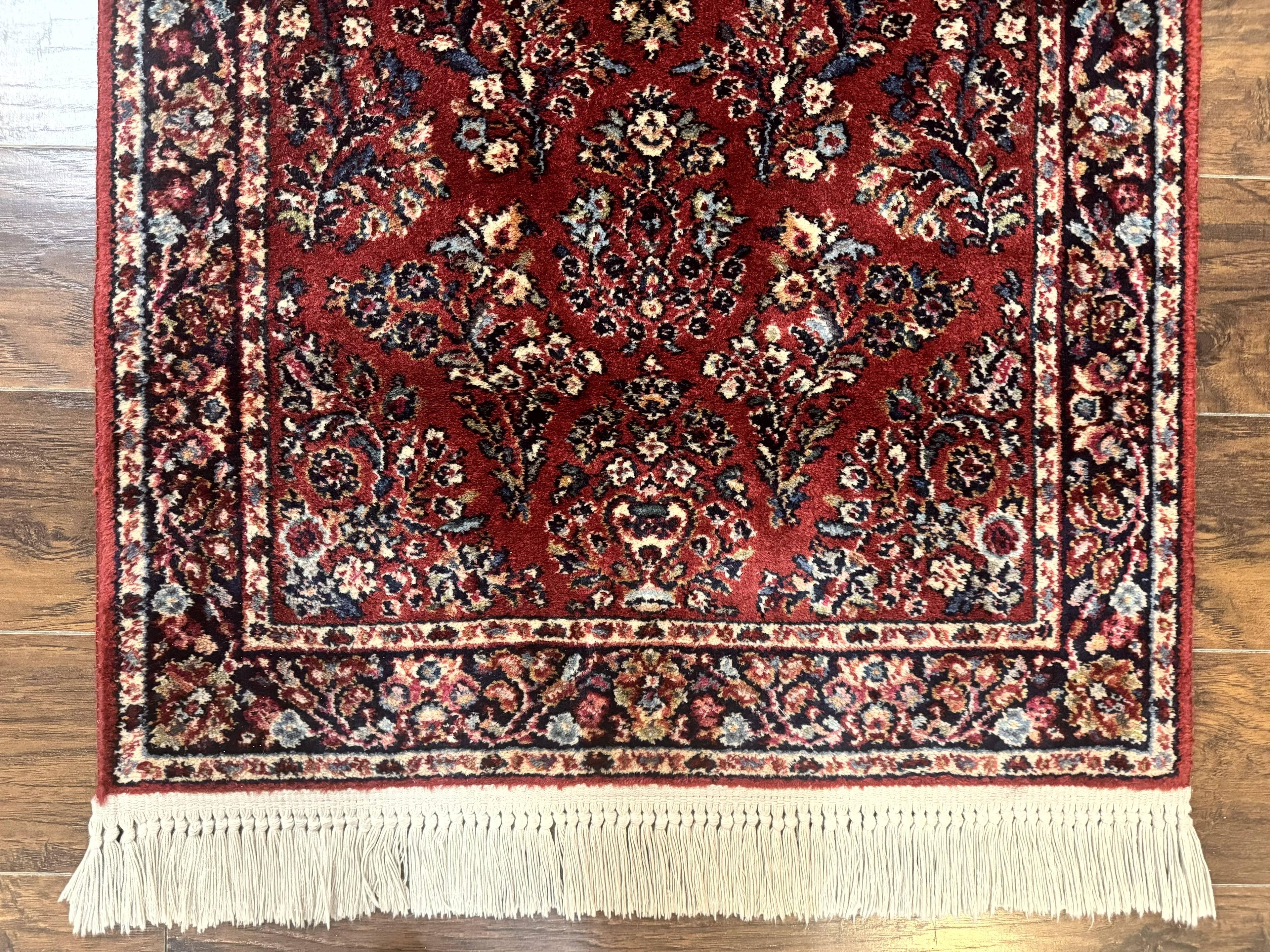 Karastan Rug 3x5 Red Sarouk #785, Karastan Wool Pile Rug, Original 700 Series, Discontinued Vintage Karastan Carpet