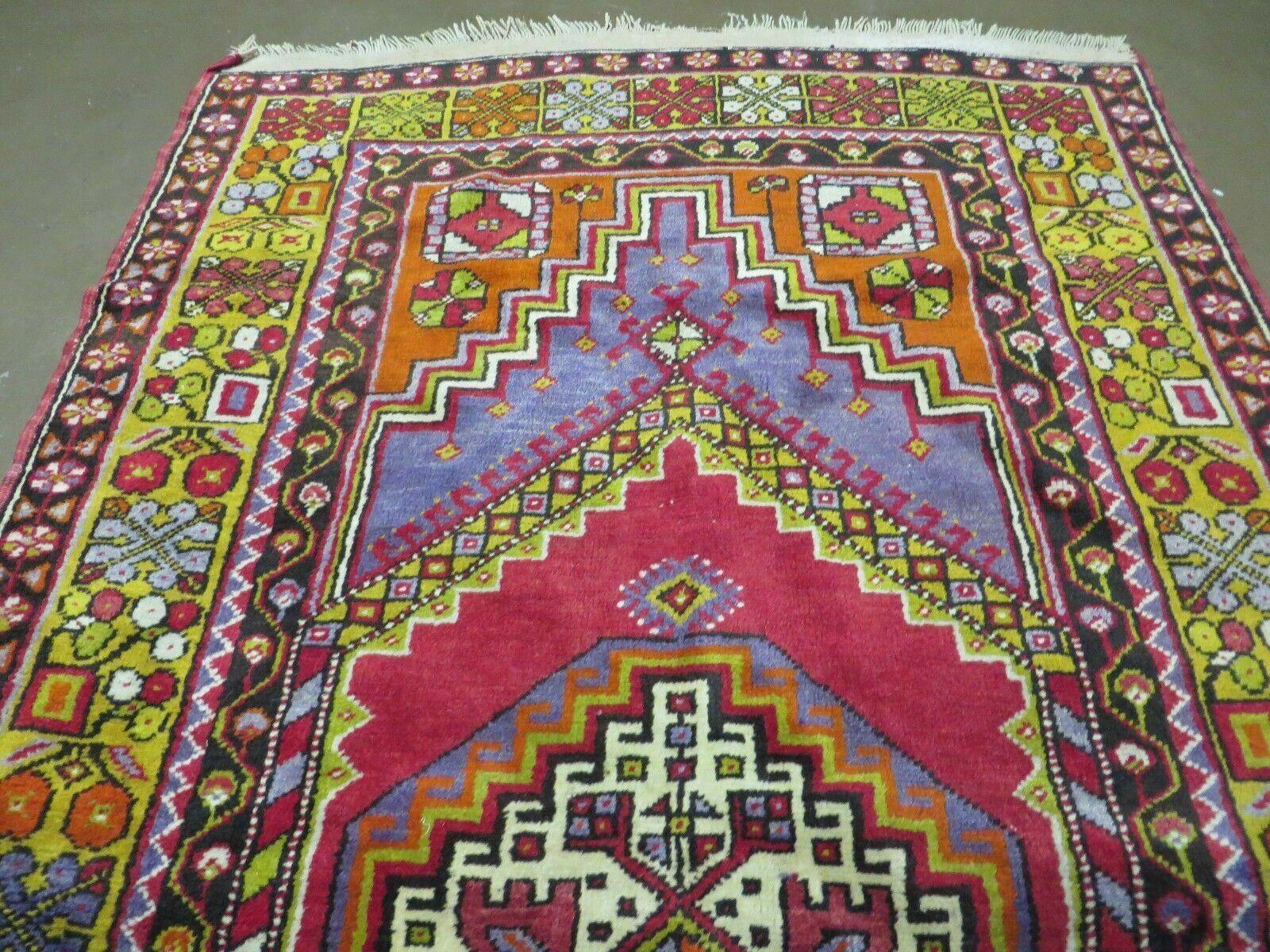 4' X 7' Antique Handmade Turkish Oushak Wool Rug Carpet Red Nice