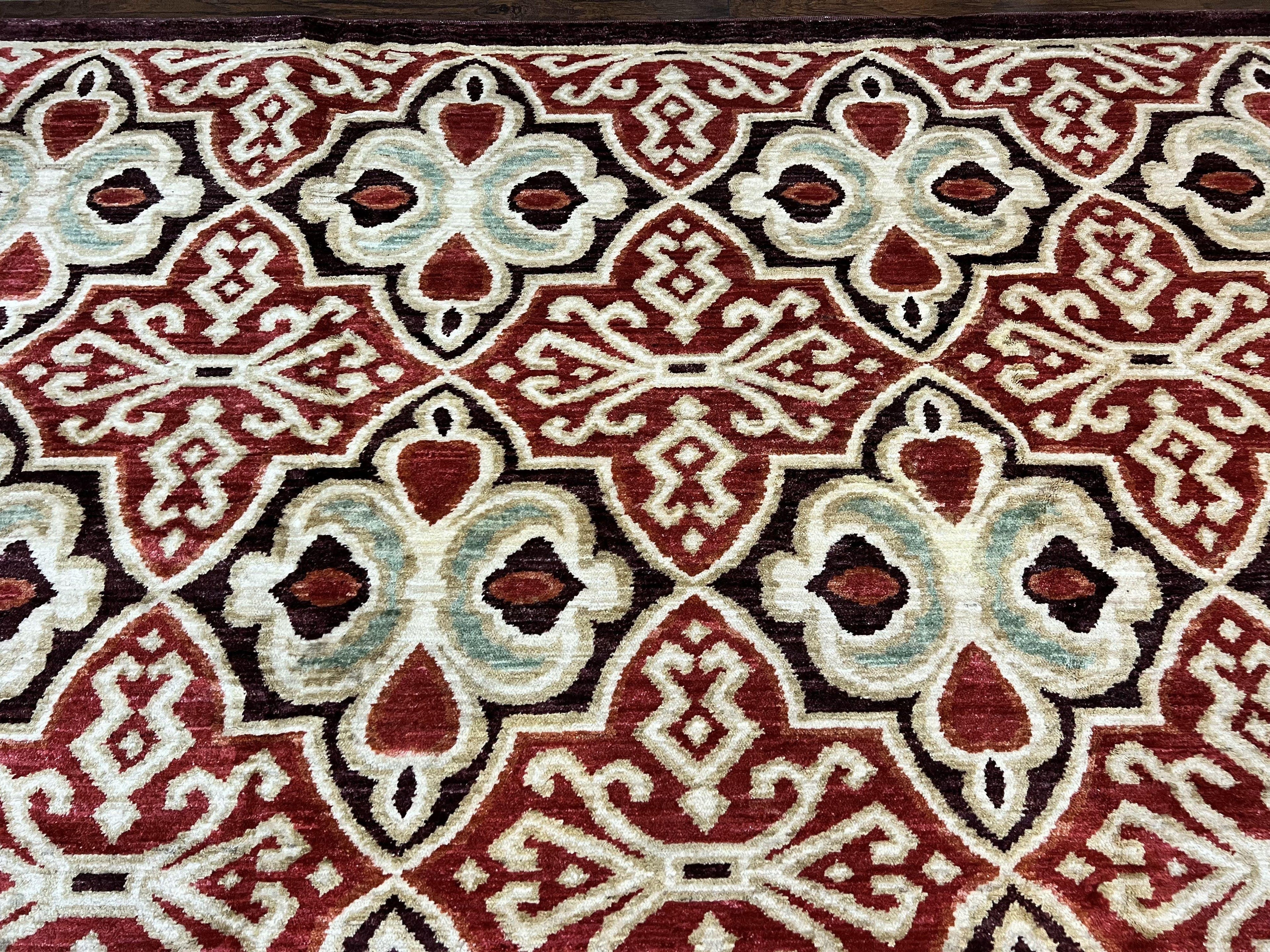 Portuguese Rug 9x12, Vintage Carpet, Handmade Wool Rug