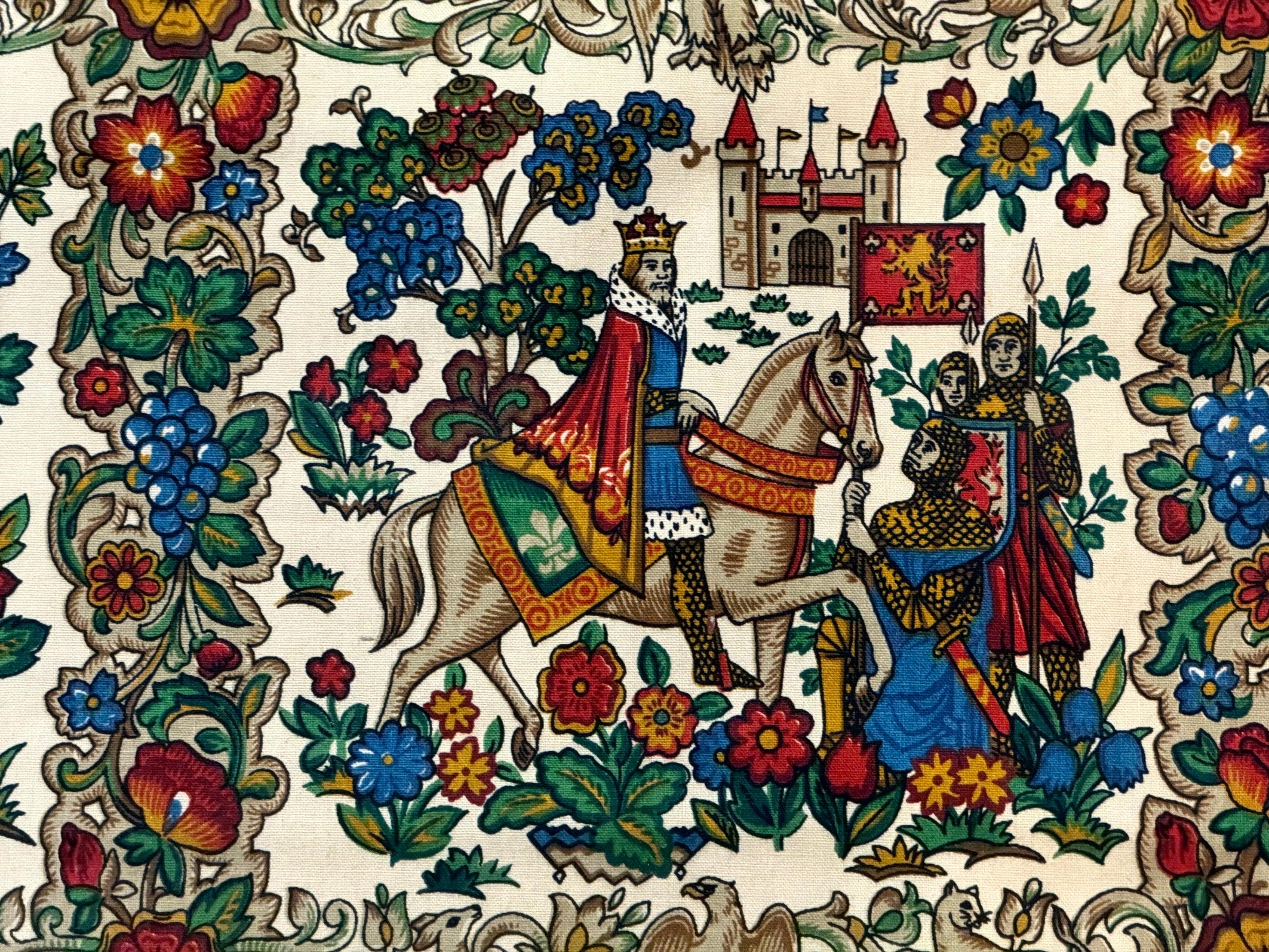 Vintage European Tapestry 4x4, Medievel Design