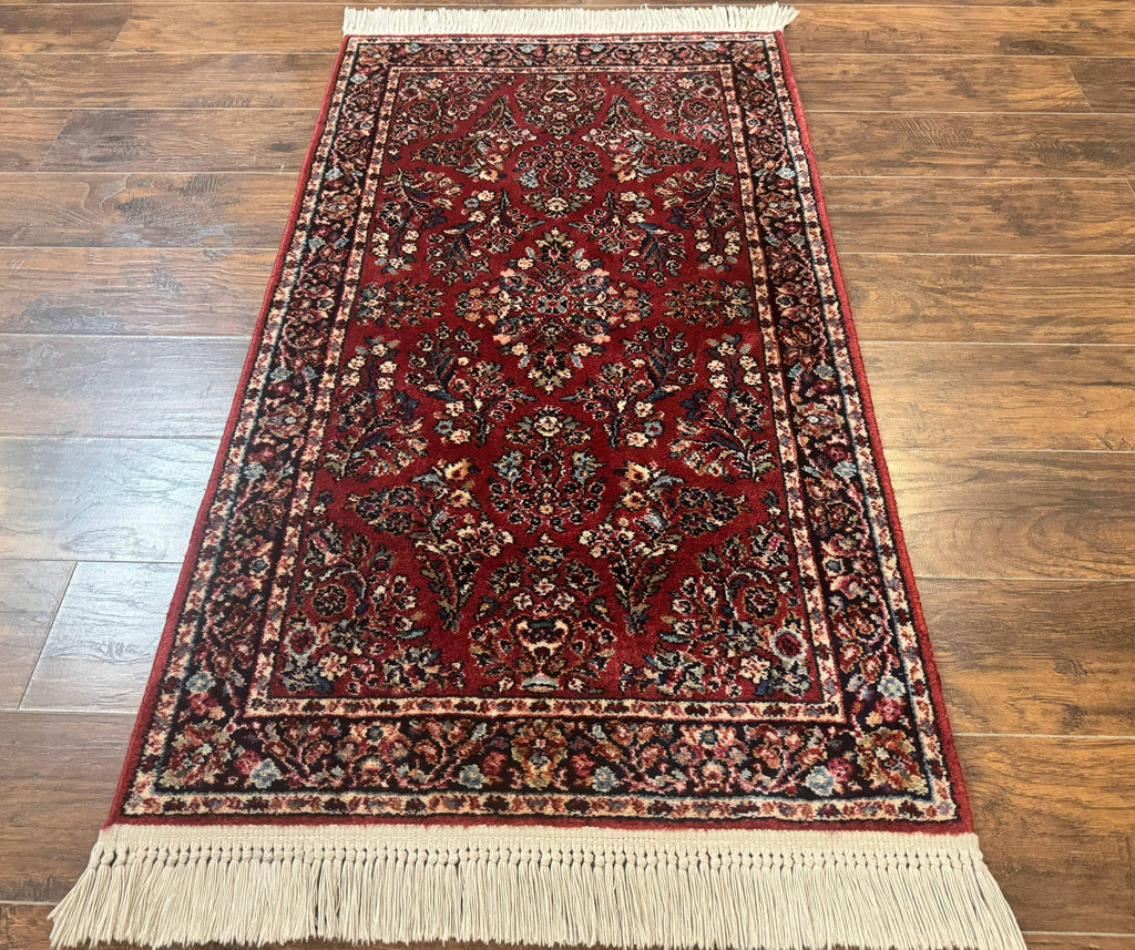 Karastan Rug 3x5 Red Sarouk #785, Karastan Wool Pile Rug, Original 700 Series, Discontinued Vintage Karastan Carpet