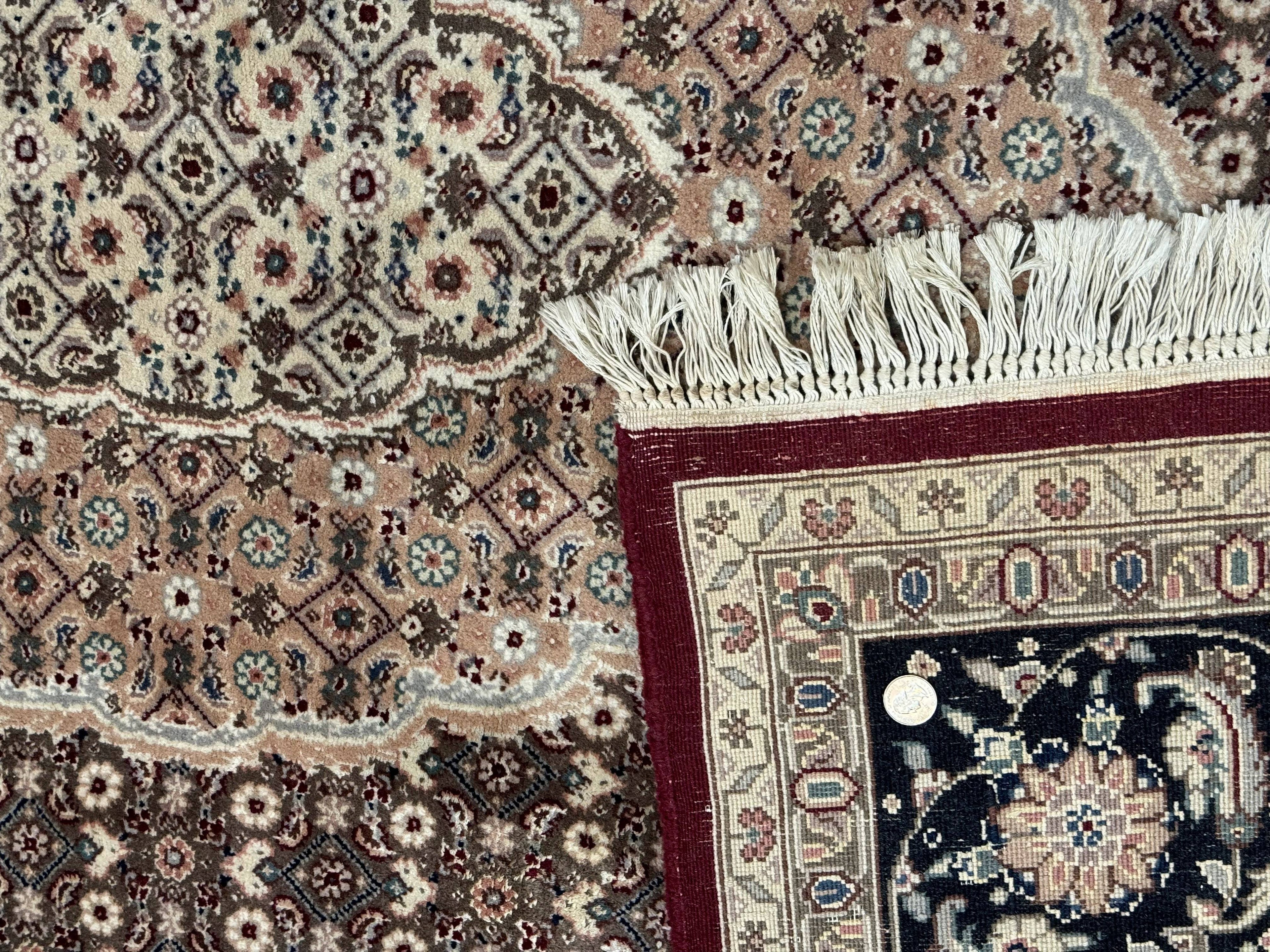 Sino Persian Rug 8x10, Herati, Elegant Oriental Carpet, Dark Maroon