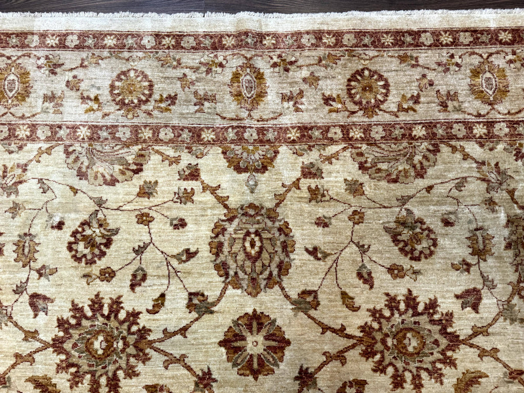 Pakistani Peshawar Rug 8x10, Pak Persian Traditional Oriental Carpet, Handmade, Wool, Allover Pattern
